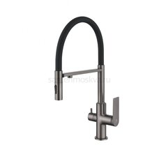 GZ07127-Q Смеситель для кухни с гиб МАГ. изл. и под. фильт. (ГРАФИТ+ЧЕР.) GZ07127-Q Смеситель для кухни с гиб МАГ. изл. и под. фильт. (ГРАФИТ+ЧЕР.)