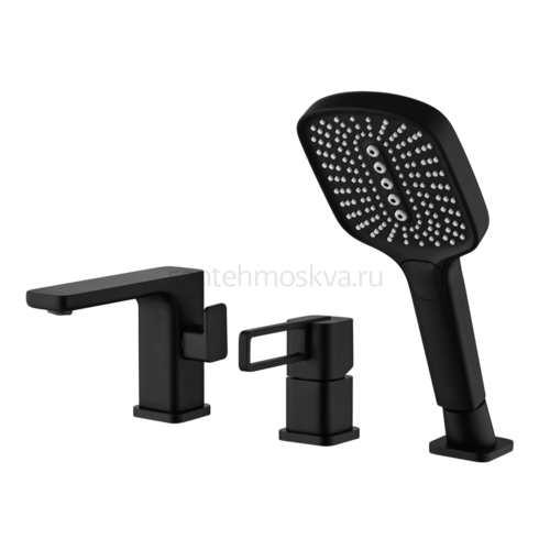 12133-C Смеситель на борт ванны (3-отв,ЧЕРНЫЙ) (10/1шт)