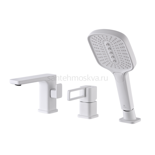 12133-F Смеситель на борт ванны (3-отв,БЕЛЫЙ) (10/1шт)