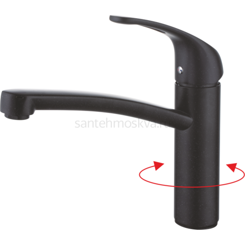 16024-C Смеситель (ЧЕРНЫЙ) для кухн (10/1шт) Л/К