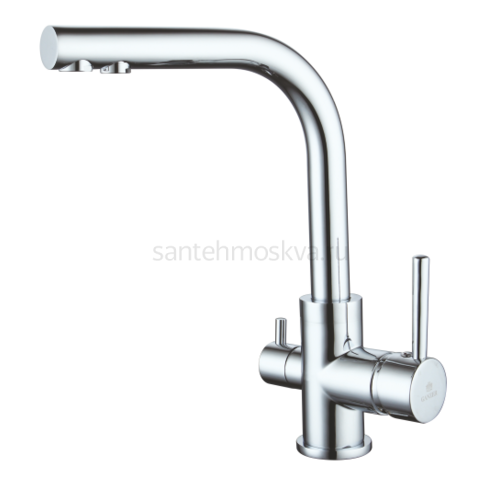 16025 Смеситель для кухни на две воды (10/1шт) Л/К