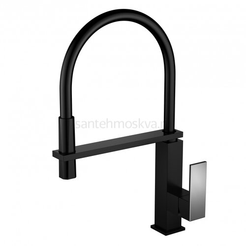 16037-С Смеситель для кухни с гибким изливом (ЧЕРНЫЙ)