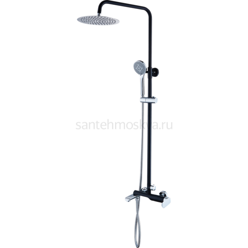 22065-C Душевой релинг (черный,хром) (4/1шт) Л/К