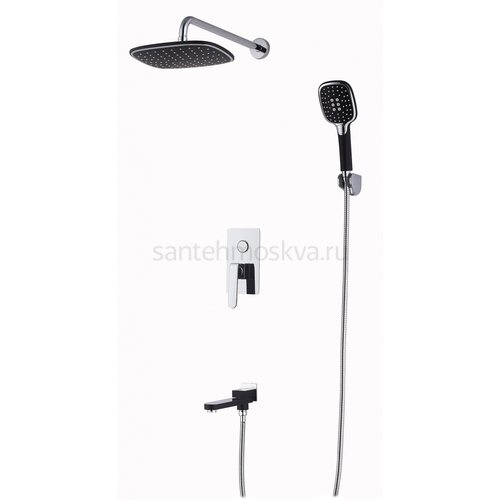 26065-C Встроенный смес для душа с 3-функ. (черный+хром) (5/1шт) Л/К
