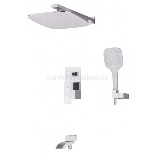 44065-F Встроенный смес для душа с 3-функ. (бел.+хром) (5/1шт) Л/К