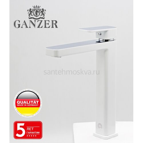 12016-F Смеситель для умыв. (ВЫСОКИ БЕЛЫЙ) (10/1шт) Л/К