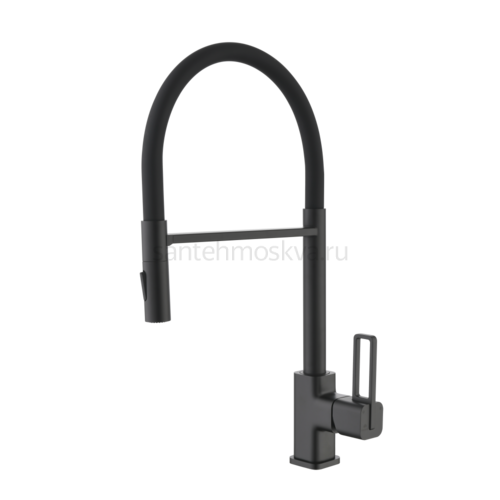 12127-C Смеситель для кухни с гиб. МАГНИТ. изливом (ЧЕР.+ЧЕР.) (10/1шт)