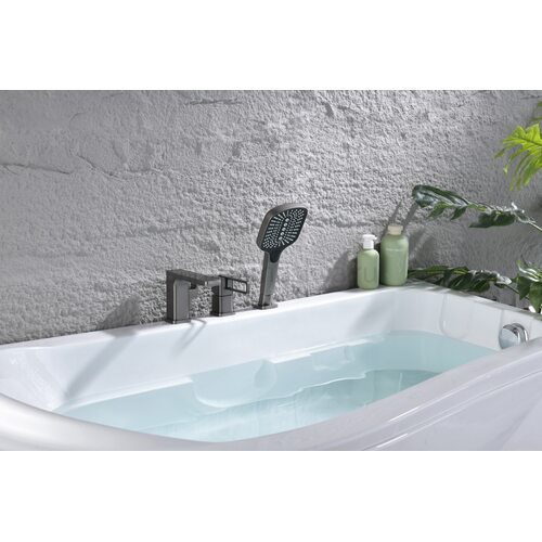 12133-Q Смеситель на борт ванны (3-отв,ГРАФИТ) (10/1шт)