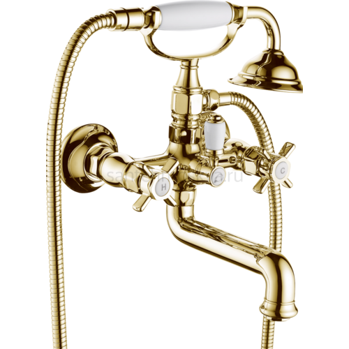15132-E Смеситель для ванны короткий (ЗОЛОТО) (8/1шт)