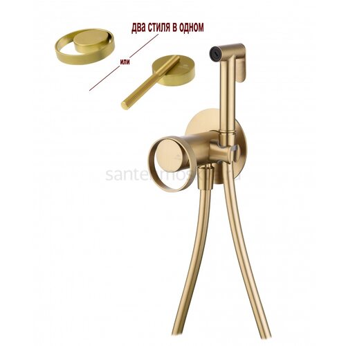GZ19157-S Смеситель встраиваемый с ГИГ. душем (матовое золото)