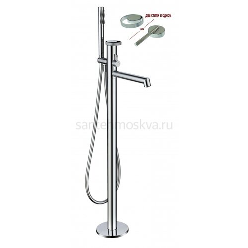 19181 Смеситель напольный для ванны (ХРОМ) (5/1шт)