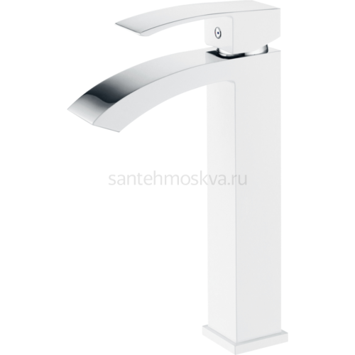 44012-F Смеситель для умыв. (ВЫСОКИЙ БЕЛЫЙ) (10/1шт) Л/К