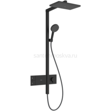 Душевая система hansgrohe Raindance Alive Q Showerpipe 210/340 1jet с термостатом ShowerSelect Comfort, 24580670, матовый черный