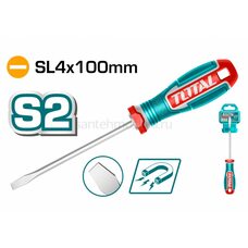Отвертка шлицевая SL4x100 Мм TOTAL (TSDSL4100 ТОТАЛ)