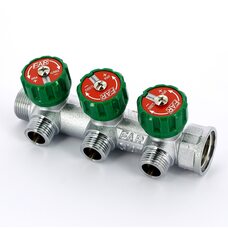 Коллектор FAR FK 3822 3412TP регулирующий проходной ВР-НР 3/4"х1/2" с 3 отводами