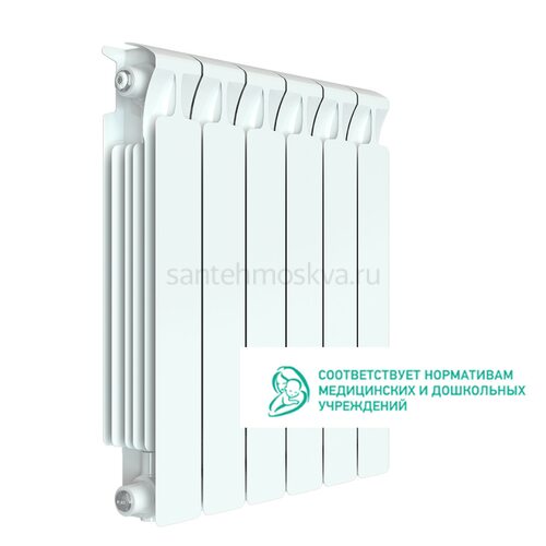 Радиатор биметаллический Rifar Monolit 500 - 6 секций c боковым подключением (Рифар)