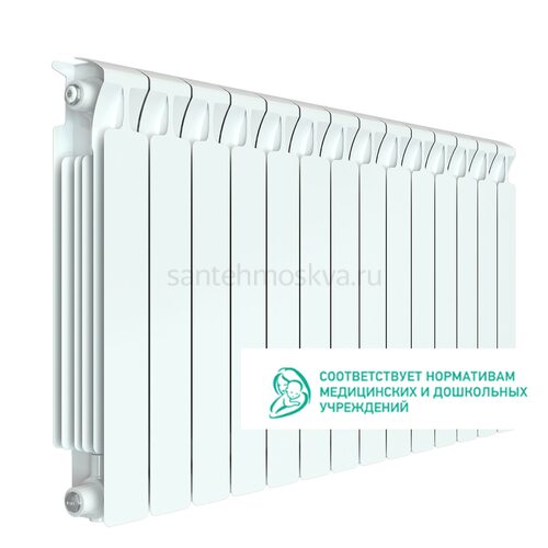 Радиатор биметаллический Rifar Monolit 500 - 14 секций c боковым подключением
