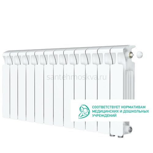 Радиатор биметаллический Rifar Monolit 350 Ventil VR - 12 секций c нижним правым подключением (Рифар)