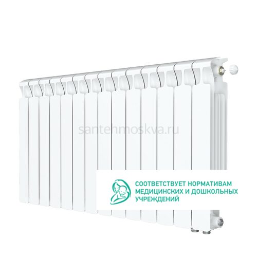 Радиатор биметаллический Rifar Monolit 500 Ventil VR - 14 секций c нижним правым подключением (Рифар)