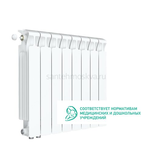 Радиатор биметаллический Rifar Monolit 500 Ventil VL - 8 секций c нижним левым подключением (Рифар)