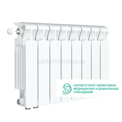 Радиатор биметаллический Rifar Monolit 350 Ventil VL - 8 секций c нижним левым подключением (Рифар)