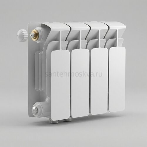 Радиатор биметаллический Base 200 Ventil VL - 4 секций c нижним левым подключением R-BA-200-04-VL