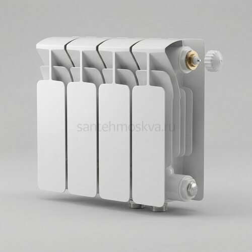 Радиатор биметаллический Base 200 Ventil VR - 4 секций c нижним правым подключением R-BA-200-04-VR