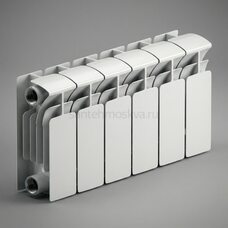 Радиатор биметаллический Base 200 - 6 секций c боковым подключением R-BA-200-06