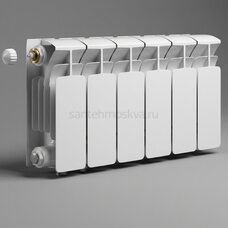 Радиатор биметаллический Base 200 Ventil VL - 6 секций c нижним левым подключением R-BA-200-06-VL