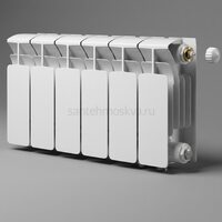 Радиатор биметаллический Base 200 Ventil VR - 6 секций c нижним правым подключением R-BA-200-06-VR