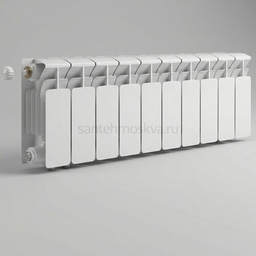 Радиатор биметаллический Base 200 Ventil VL - 10 секций c нижним левым подключением R-BA-200-10-VL