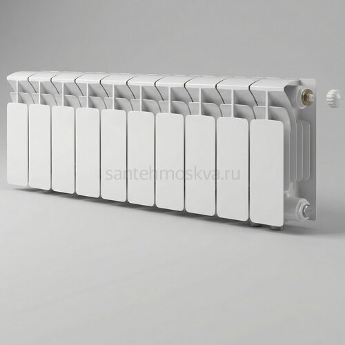 Радиатор биметаллический Base 200 Ventil VR - 10 секций c нижним правым подключением R-BA-200-10-VR