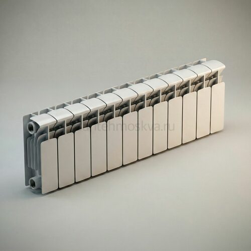 Радиатор биметаллический Base 200 - 12 секций c боковым подключением R-BA-200-12