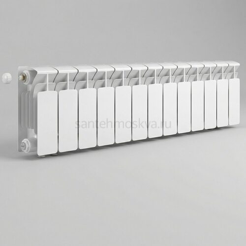 Радиатор биметаллический Base 200 Ventil VL - 12 секций c нижним левым подключением R-BA-200-12-VL