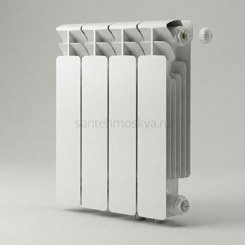 Радиатор биметаллический Base 350 Ventil VR - 4 секций c нижним правым подключением R-BA-350-04-VR