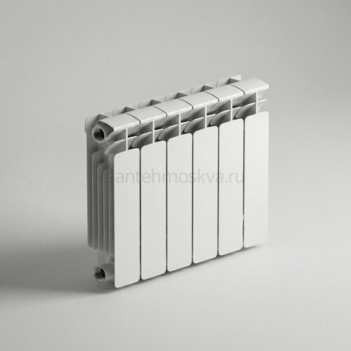 Радиатор биметаллический Base 350 - 6 секций c боковым подключением R-BA-350-06