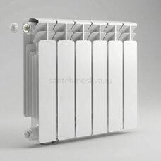 Радиатор биметаллический Base 350 Ventil VL - 6 секций c нижним левым подключением R-BA-350-06-VL