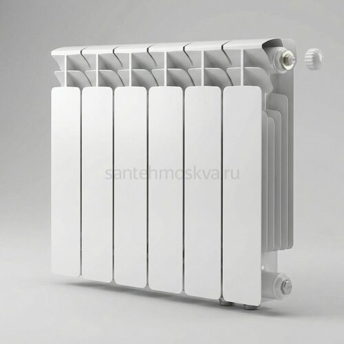 Радиатор биметаллический Base 350 Ventil VR - 6 секций c нижним правым подключением R-BA-350-06-VR