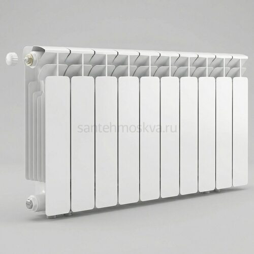 Радиатор биметаллический Base 350 Ventil VL - 10 секций c нижним левым подключением R-BA-350-10-VL