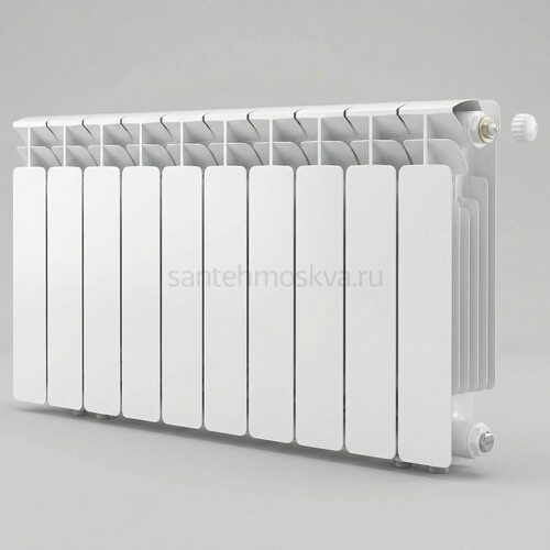 Радиатор биметаллический Base 350 Ventil VR - 10 секций c нижним правым подключением R-BA-350-10-VR