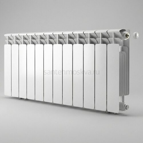 Радиатор биметаллический Base 350 Ventil VR - 12 секций c нижним правым подключением R-BA-350-12-VR