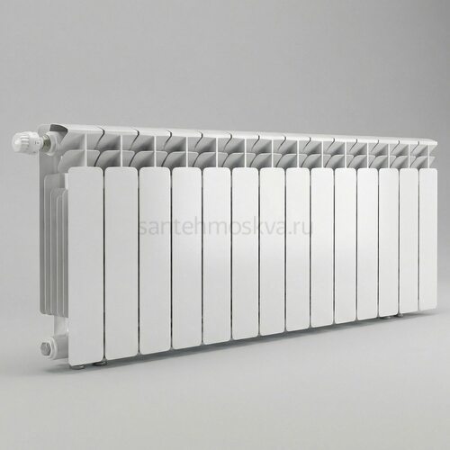 Радиатор биметаллический Base 350 Ventil VL - 14 секций c нижним левым подключением R-BA-350-14-VL