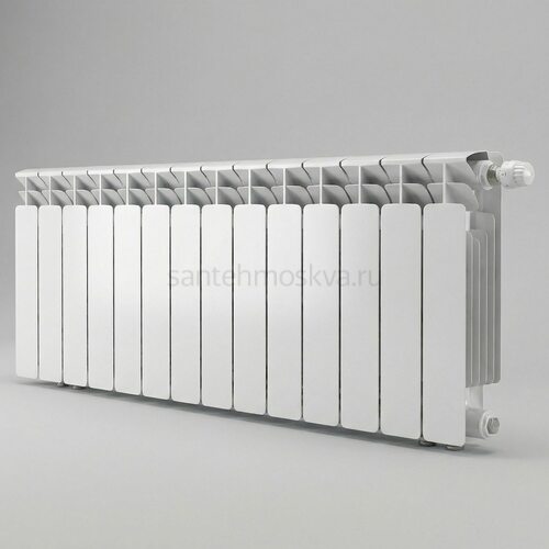 Радиатор биметаллический Base 350 Ventil VR - 14 секций c нижним правым подключением R-BA-350-14-VR