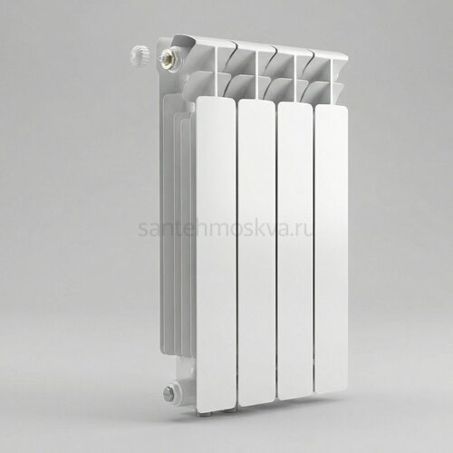 Радиатор биметаллический Base 500 Ventil VL - 4 секций c нижним левым подключением R-BA-500-04-VL