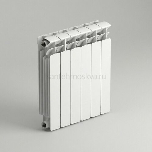 Радиатор биметаллический Base 500 - 6 секций c боковым подключением R-BA-500-06