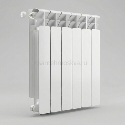 Радиатор биметаллический Base 500 Ventil VL - 6 секций c нижним левым подключением R-BA-500-06-VL