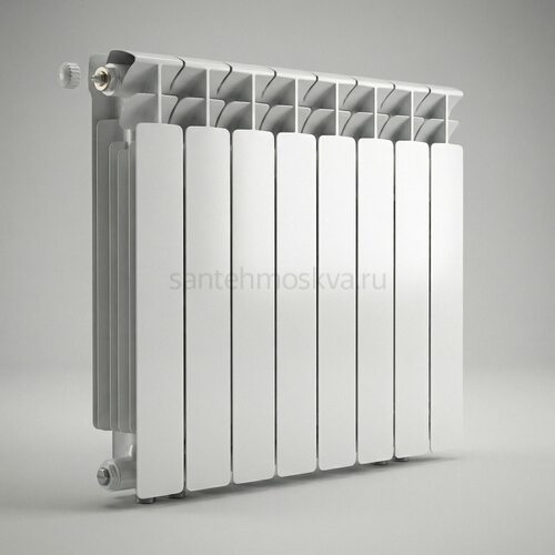 Радиатор биметаллический Base 500 Ventil VL - 8 секций c нижним левым подключением R-BA-500-08-VL