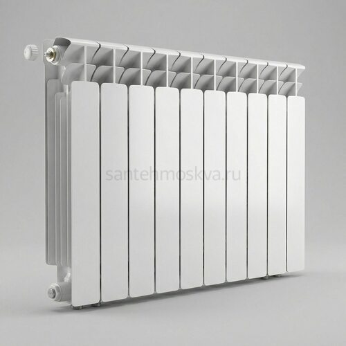 Радиатор биметаллический Base 500 Ventil VL - 10 секций c нижним левым подключением R-BA-500-10-VL