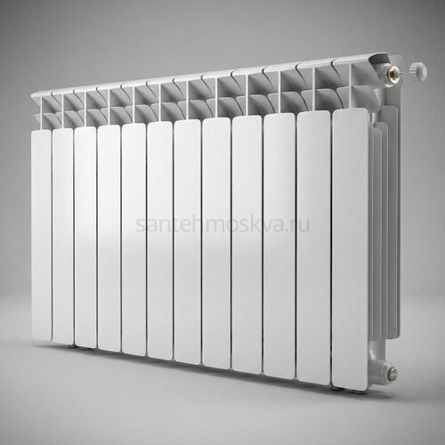 Радиатор биметаллический Base 500 Ventil VR - 12 секций c нижним правым подключением R-BA-500-12-VR