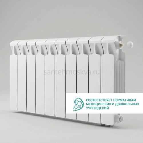 Радиатор биметаллический Mon. 350 Ventil VR - 10 секций c нижним правым подключением